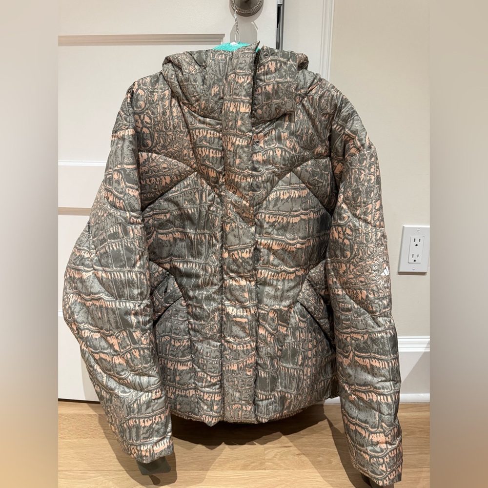 Stella McCartney True Nature Graphic Print Gray and Pink Textured Jacket